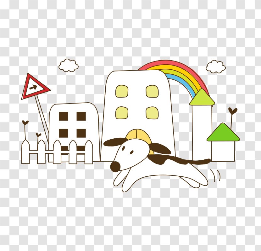 Dog Cartoon Clip Art - Logo - House,city Transparent PNG