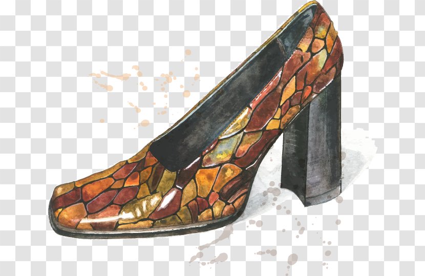 Shoe High-heeled Footwear Download - Sandal - Hand-painted Creative Serpentine Heels Transparent PNG