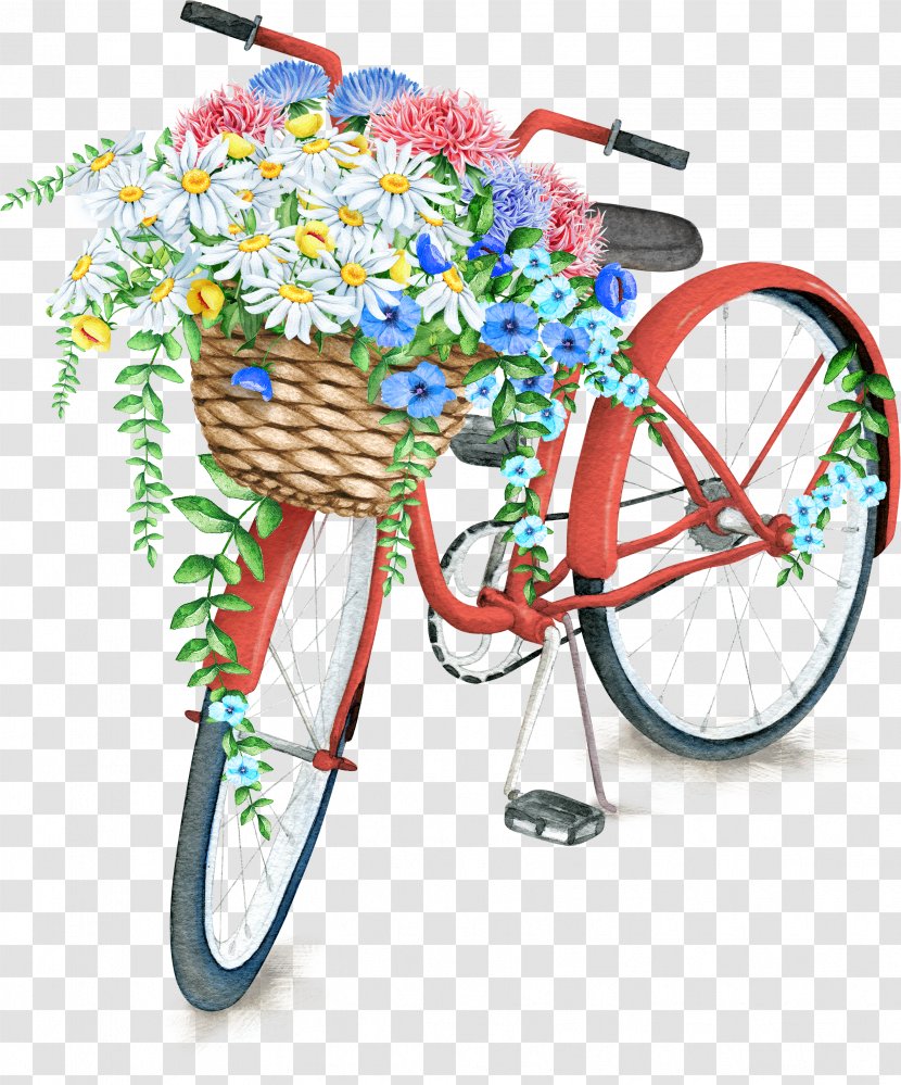 Bicycle Baskets Flower Stock Photography - Drivetrain Part Transparent PNG
