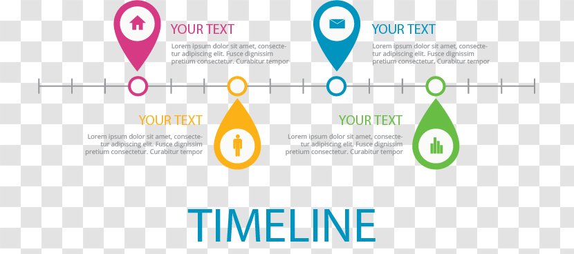 Timeline Microsoft PowerPoint Presentation Slide Template - Flat Creative Time Axis Transparent PNG