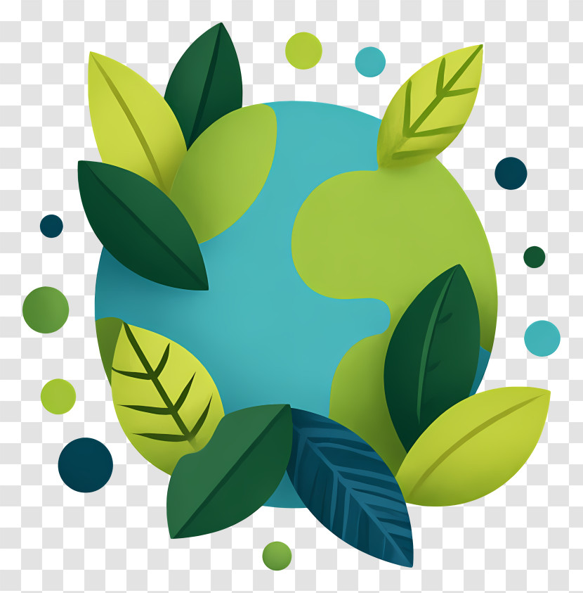 Green Earth Leaf Icon Transparent PNG