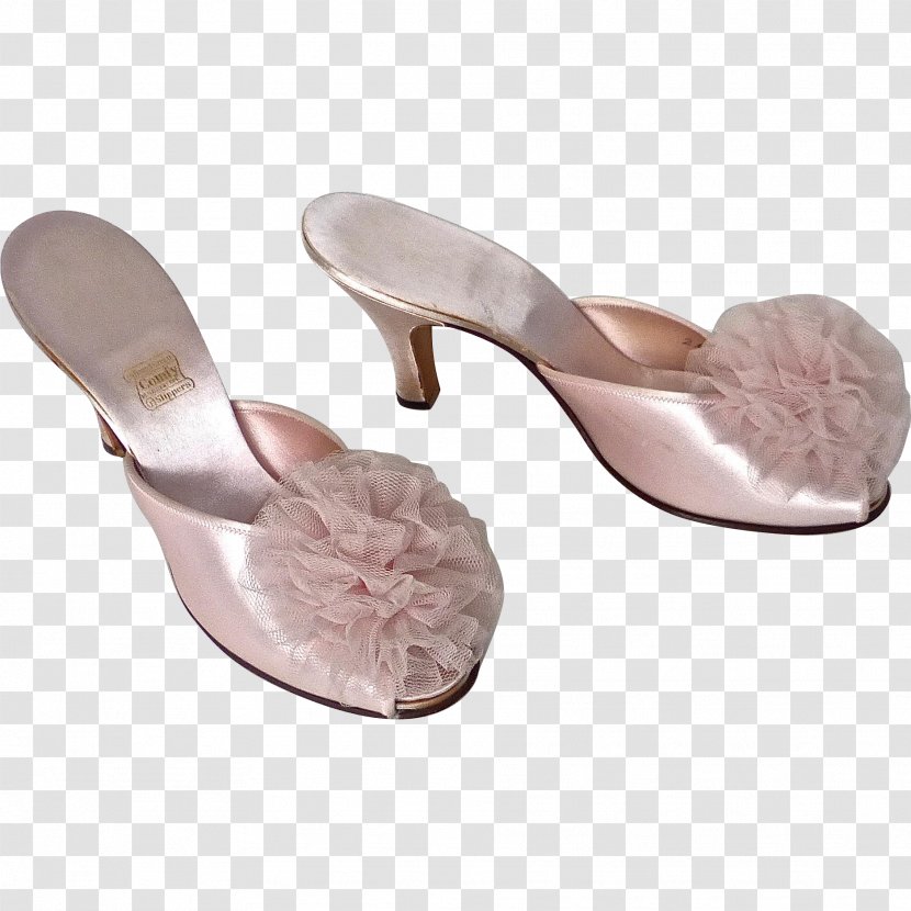 Slipper 1930s Sandal Shoe Pink - Vintage Clothing Transparent PNG