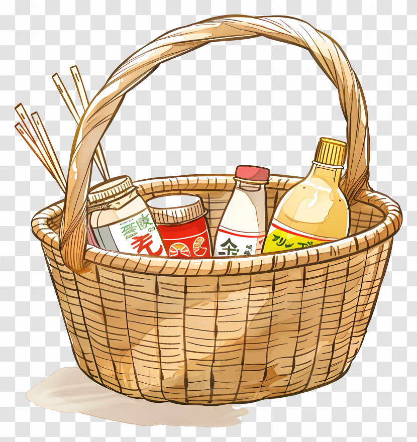 Grocery Basket - Basket Of Groceries Illustration Transparent PNG