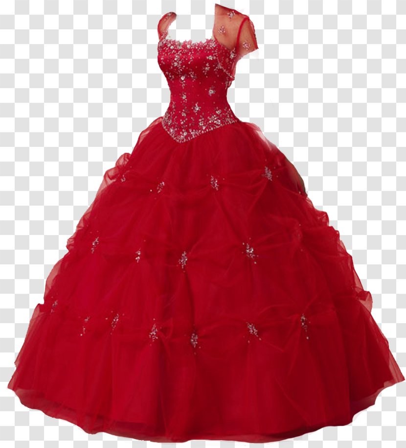 Ball Gown Wedding Dress Red - Maxi Transparent PNG