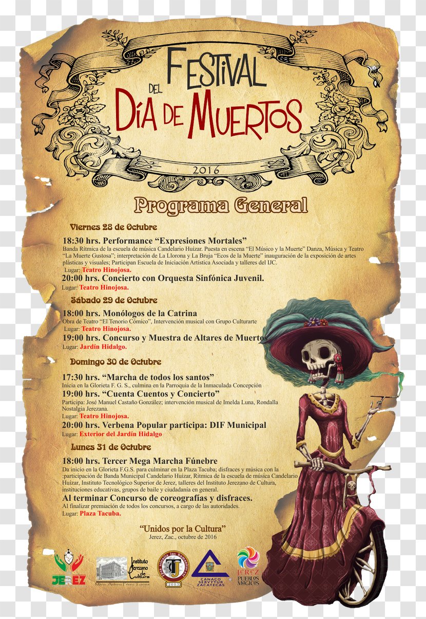 La Calavera Catrina Poster Death Text Day Of The Dead - Theatre - Movie Transparent PNG