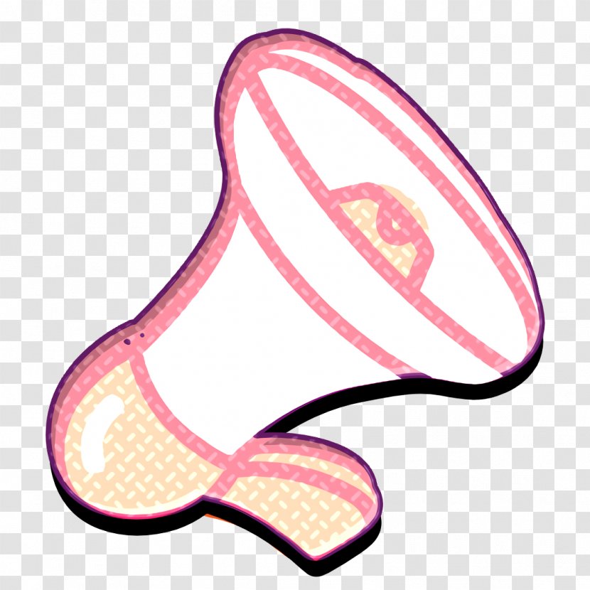 Announce Icon Horn Megaphone - Nose - Pink Transparent PNG