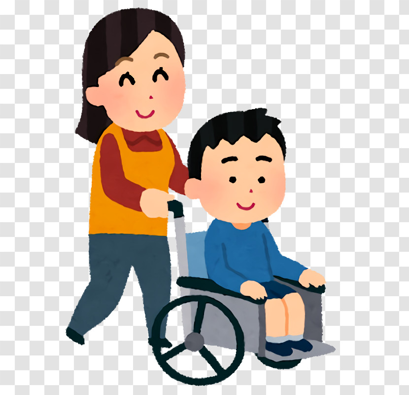 Cartoon Wheelchair Vehicle Child Sharing Transparent PNG