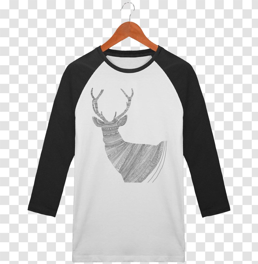 T-shirt Collar Unisex Sleeve Baby & Toddler One-Pieces - Black - Stag Transparent PNG