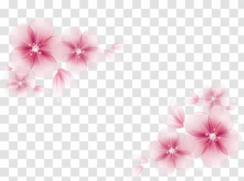 Watercolor Painting Flower Creative - Cherry Blossom - Flowers Vector Transparent PNG