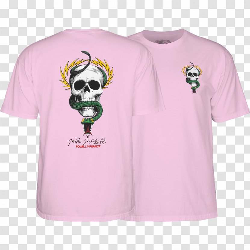 T-shirt Powell Peralta Skateboarding Sleeve - Pink Transparent PNG