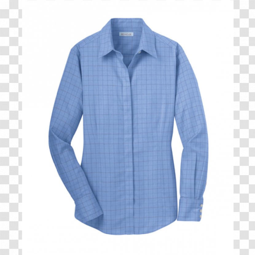 T-shirt Dress Shirt Sleeve Polo - Top - Blue Plaid Transparent PNG