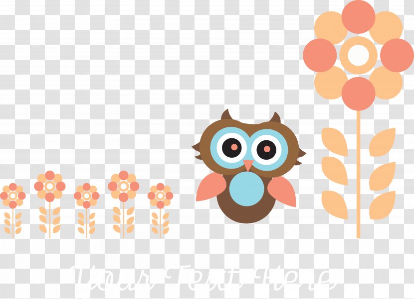 Vector Owl - Orange - Pattern Transparent PNG