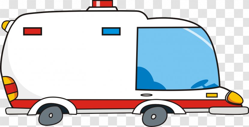 Ambulance Cartoon Illustration - Emergency Vehicle Transparent PNG