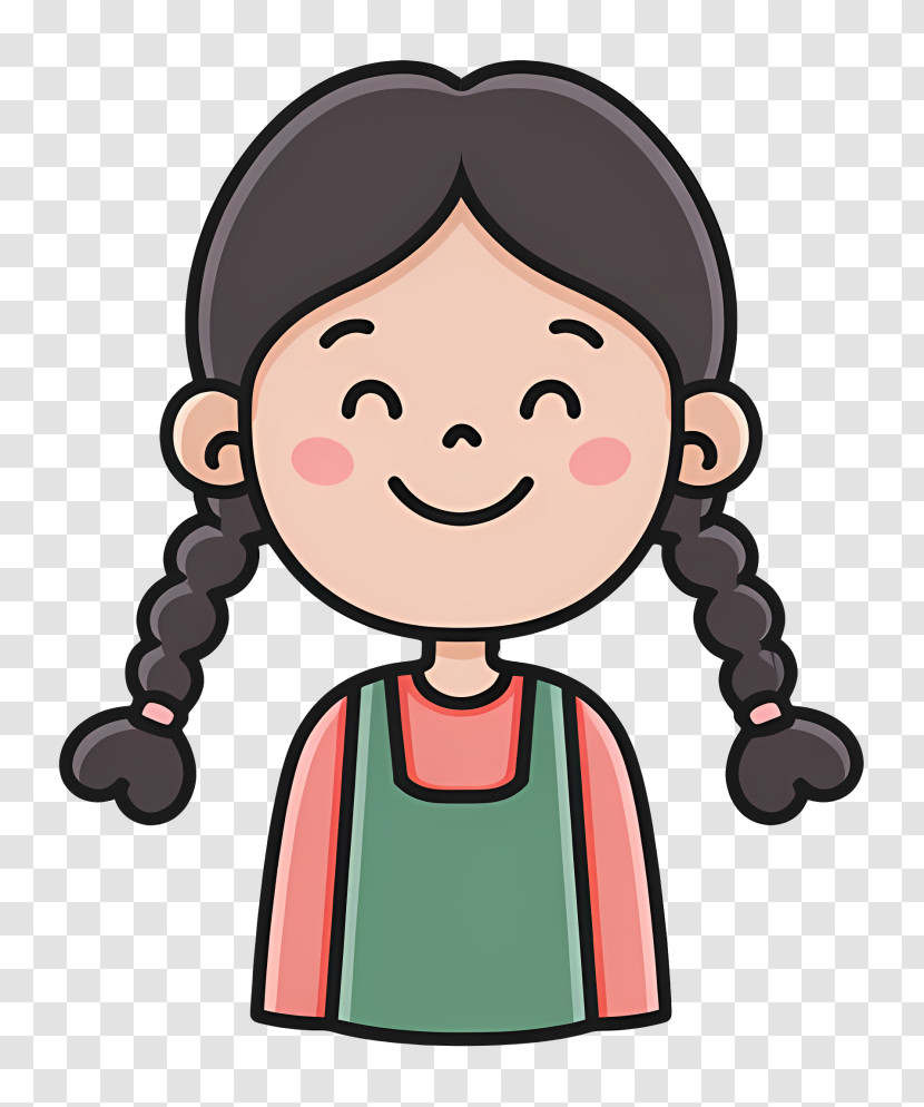 Smiling Girl With Braids Transparent PNG