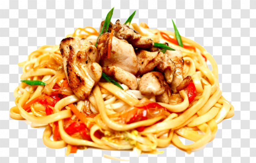 Chinese Noodles Chicken Cuisine Sushi Yaki Udon - Vegetable Transparent PNG