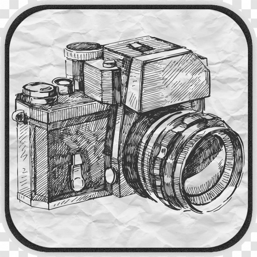 Camera Photography Drawing - Black And White Transparent PNG