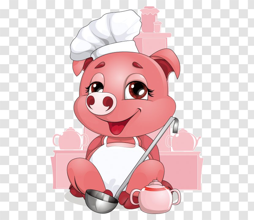 Domestic Pig Chef - Watercolor Transparent PNG