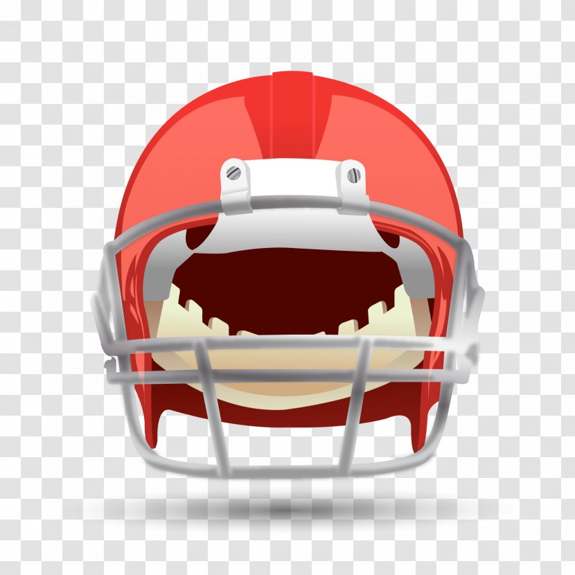 NFL American Football Helmet - Rugby - Vector Red Transparent PNG