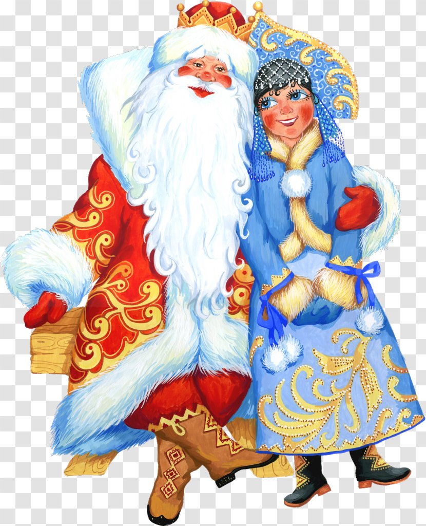 Ded Moroz Snegurochka Santa Claus Ziuzia Grandfather - Christmas Decoration Transparent PNG