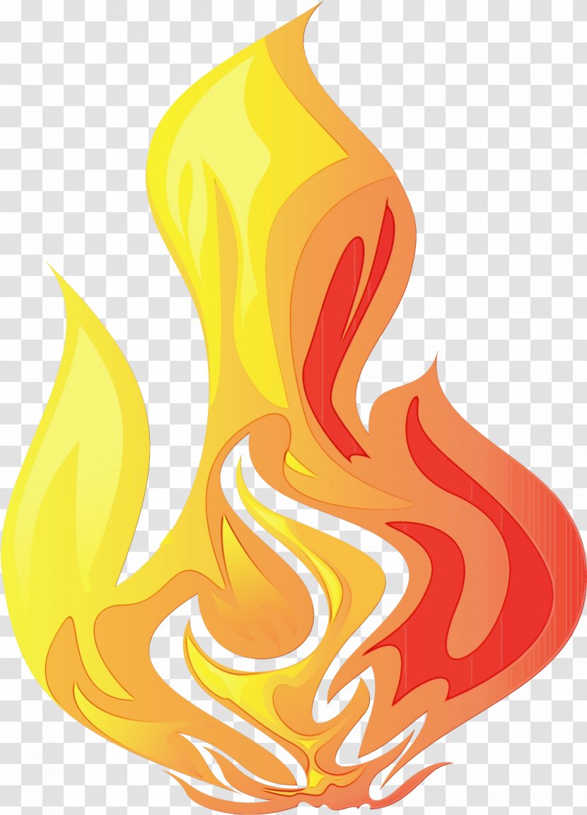 Orange - Watercolor - Fire Transparent PNG