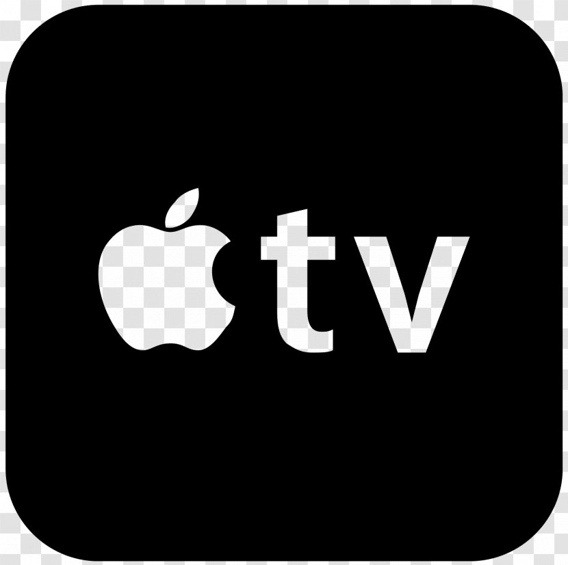 Apple TV ITunes Remote Television - Black - Logo White Transparent PNG