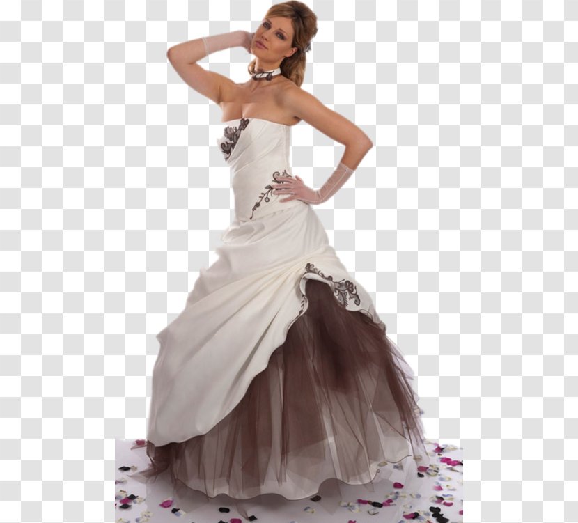 Wedding Dress Ivory Evening Gown Bride - Frame Transparent PNG