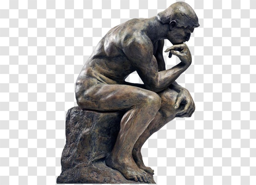 The Thinker Sculpture Statue Musee Rodin Nelson Atkins Museum Of Art Flower Silhouette Transparent Png
