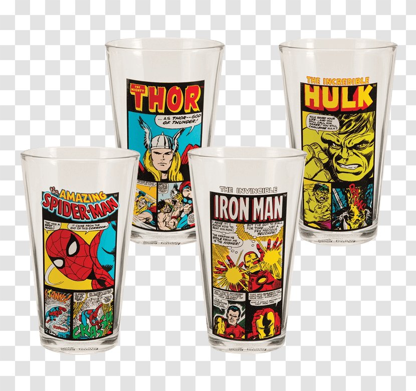 Batman Pint Glass Wonder Woman Captain America Spider-Man - Mug Transparent PNG