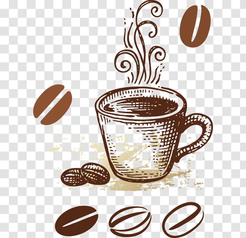 Coffee Tea Cafe Breakfast Morning - Flavor - Vector Beans Cup Transparent PNG