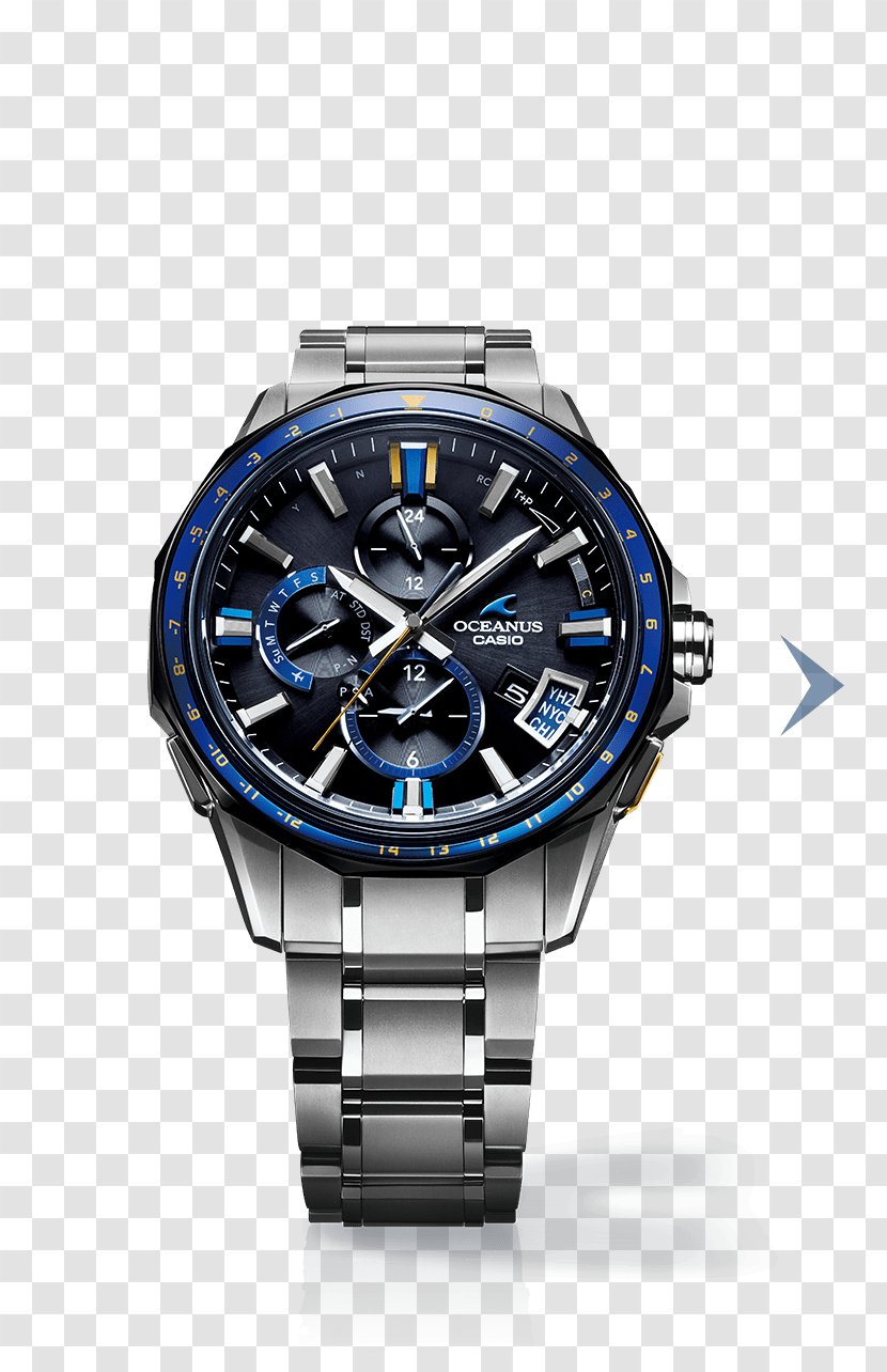 Solar-powered Watch Casio Oceanus Clock - Cobalt Blue Transparent PNG