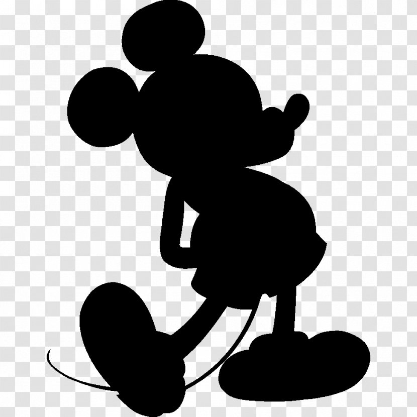 Mickey Mouse Minnie Silhouette Download Clip Art - Black And White Transparent PNG