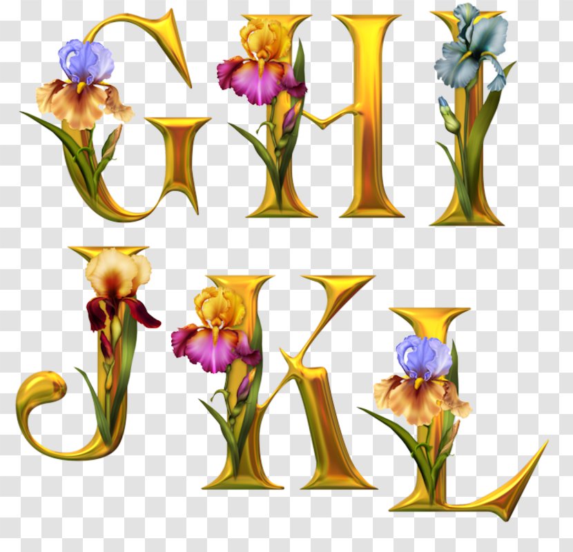 Alphabet Letter Flower Floral Design Render Transparent PNG