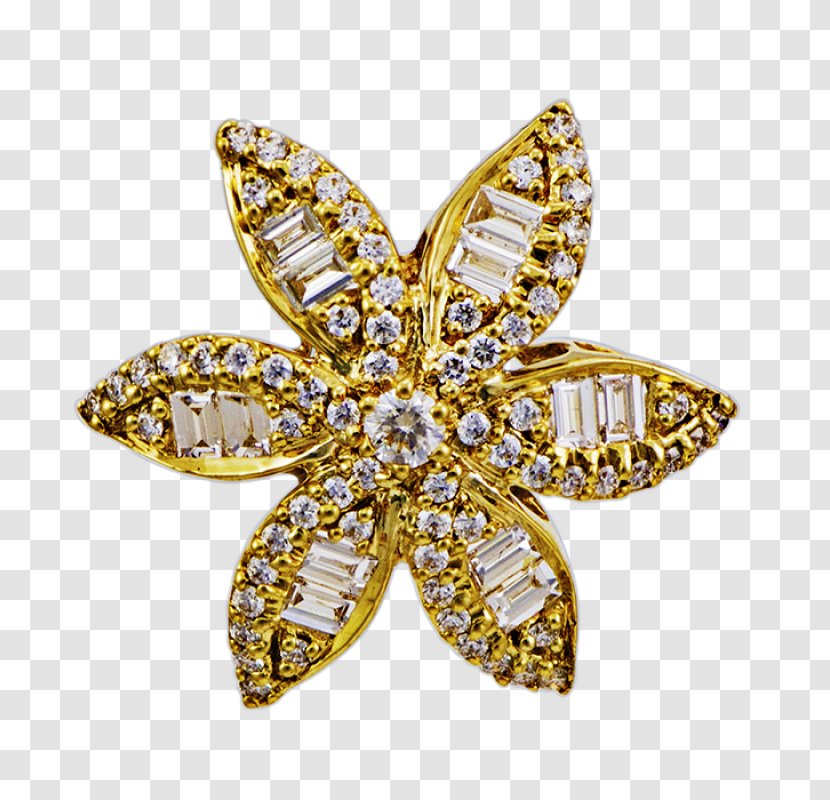 Bling-bling Jewellery Gold Designer Brooch - Logo - Diamond Star Transparent PNG