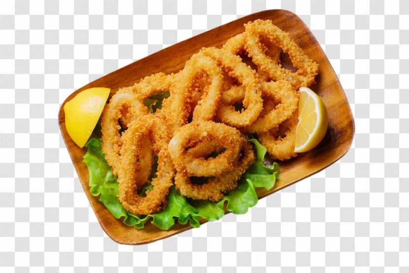 Squid As Food Onion Ring French Fries Fried Chicken Fast - Chicken, Meatloaf HD Transparent PNG
