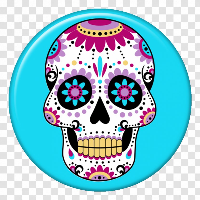 La Calavera Catrina Day Of The Dead Skull Art - Turquoise - Amarelo Stamp Transparent PNG