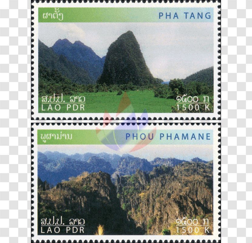 Paper Postage Stamps Pha Tang Mail International Year - Laos - Nebenfluss Der March Transparent PNG