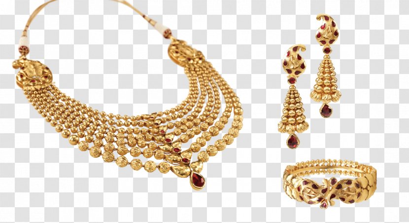 Jewellery Earring Necklace Chain Gold - Bride - Lace Transparent PNG