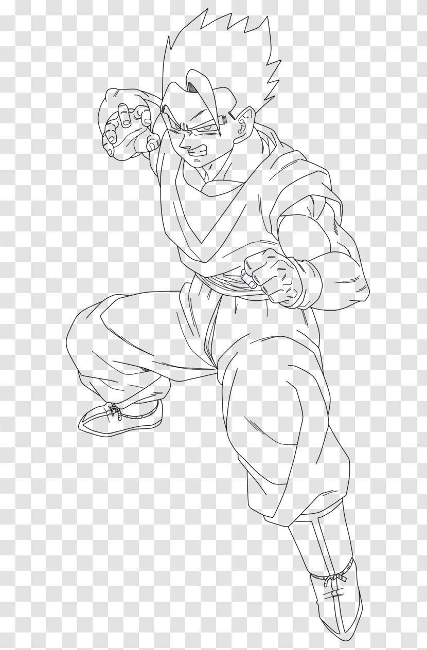 Gohan Goku Trunks Majin Buu Sketch - Human Transparent PNG
