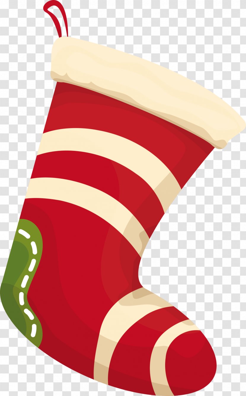 Christmas Stocking Sock Hosiery - Designer - Red Socks Transparent PNG