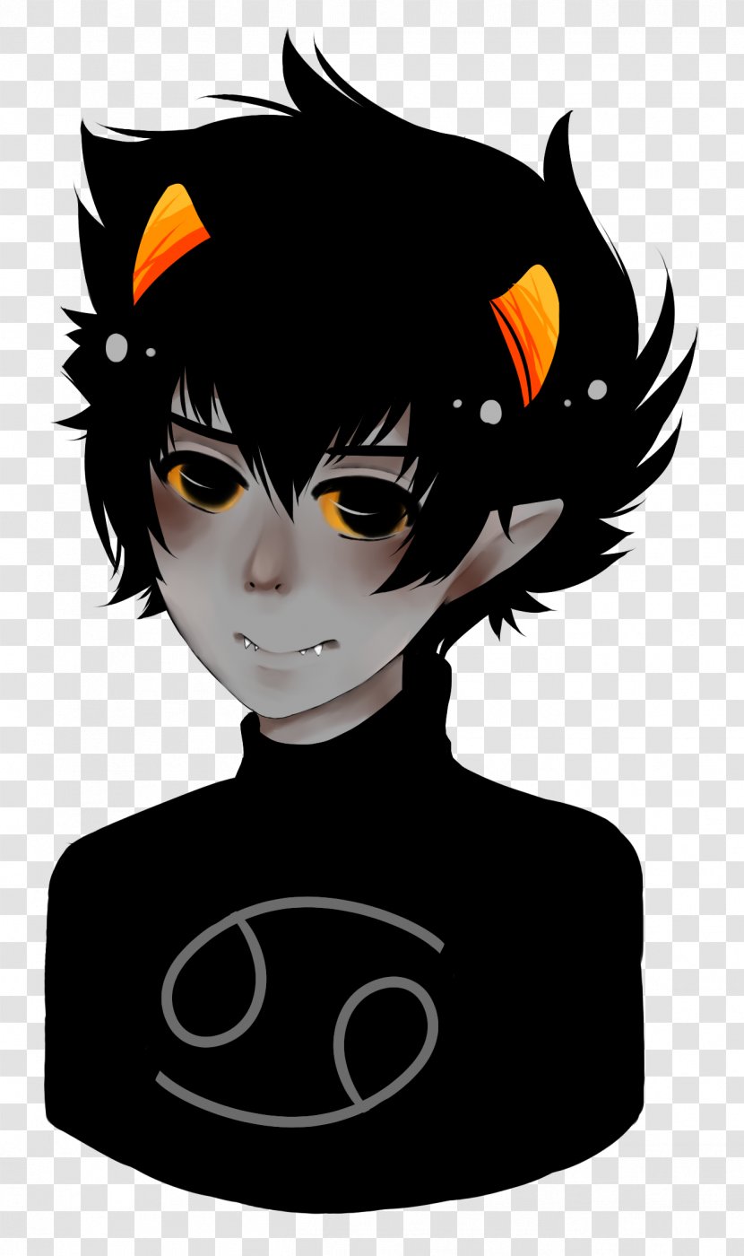 Illustration Legendary Creature Black Hair Cartoon Supernatural - Flower - Bloodswap Karkat Peixes Transparent PNG