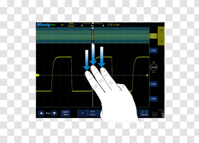Digital Storage Oscilloscope Tablet Computers Data Waveform - Sound - Gradient Division Line Transparent PNG