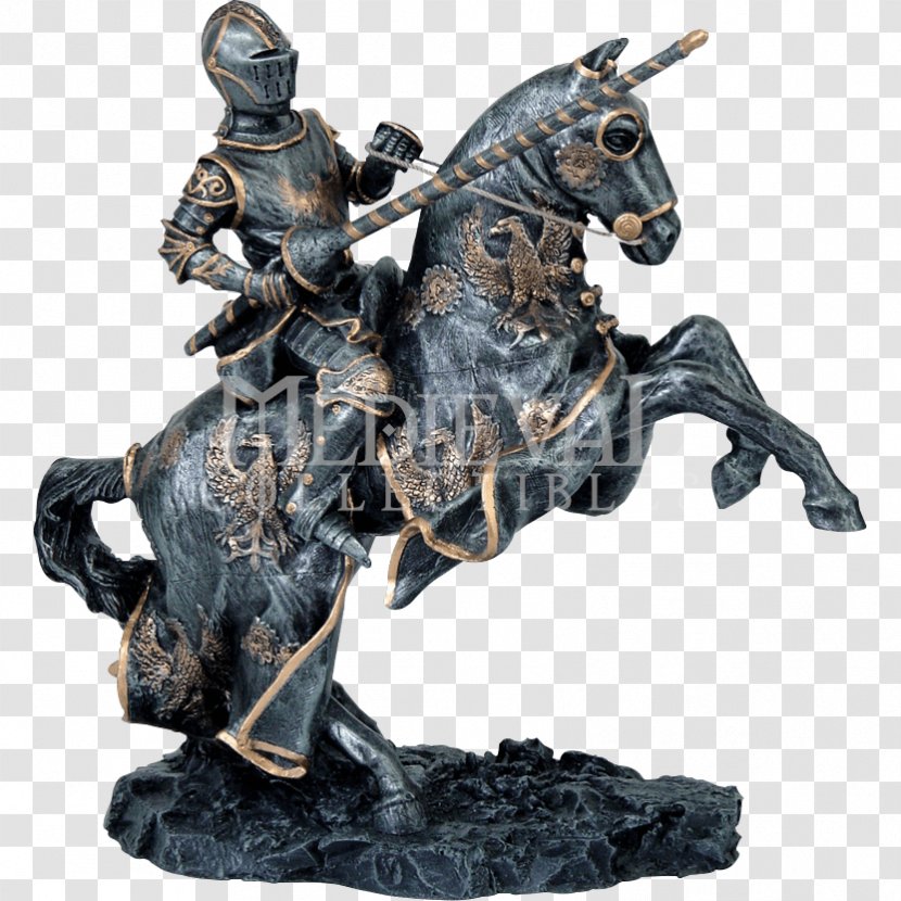 Knight Bronze Sculpture Statue Horse - Condottiere - Hand-painted Woman Transparent PNG