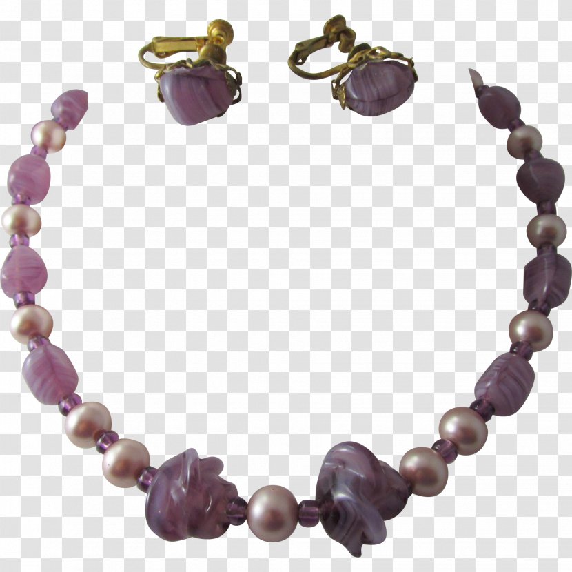 Amethyst Purple Bracelet Necklace Bead - Gemstone Transparent PNG