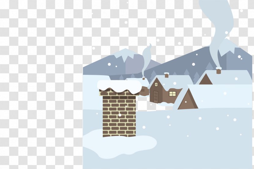 Roof Cartoon House Snow - Eaves - Housing Material Winter Transparent PNG