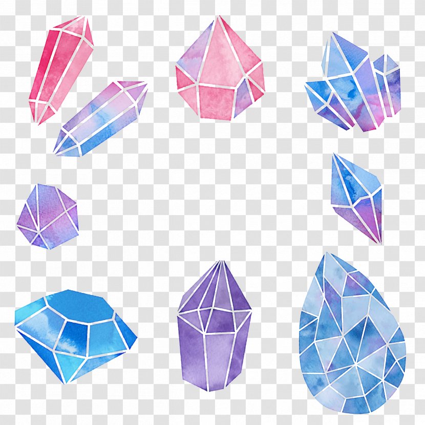 Drawing: Colored Pencil How To Draw Watercolor Painting Introduction Crystals For Children - Crystal - Diamond T Transparent PNG