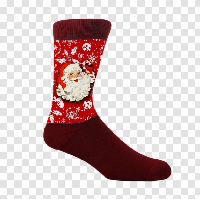 Santa Claus Sock Christmas Stockings Knee Highs - Watercolor - Socks Transparent PNG