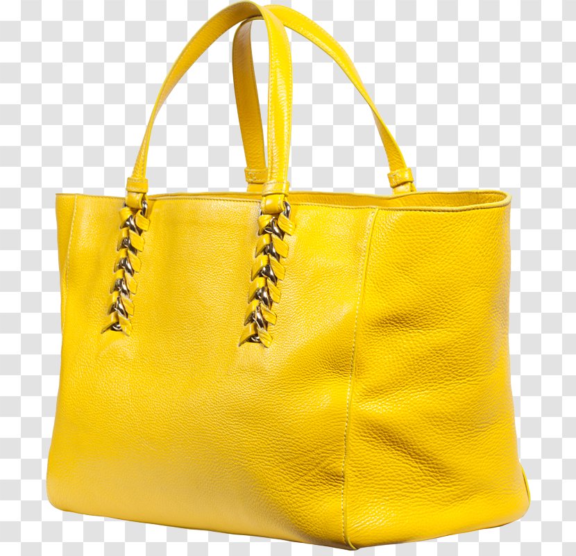 Tote Bag Yellow Leather Handbag - Shoulder Transparent PNG