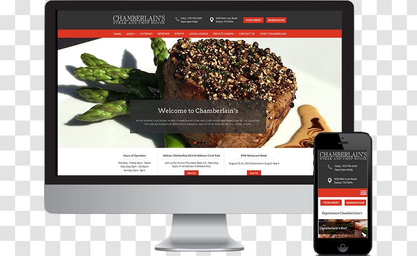 Web Development Chamberlain's Steak And Chop House Chophouse Restaurant Design Transparent PNG
