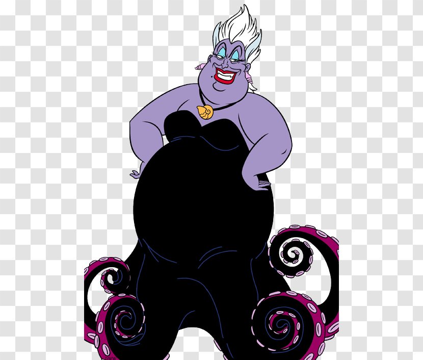 Ursula Ariel The Little Mermaid Captain Hook Clip Art - Mythical Creature - Mammal Transparent PNG