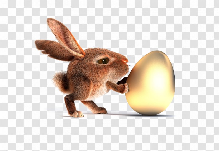 Easter Bunny Rabbit Egg Wallpaper - Push The Golden Eggs Transparent PNG